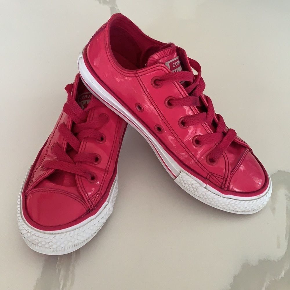 Converse Hot Pink Patent Leather Shoes Sz 12.5